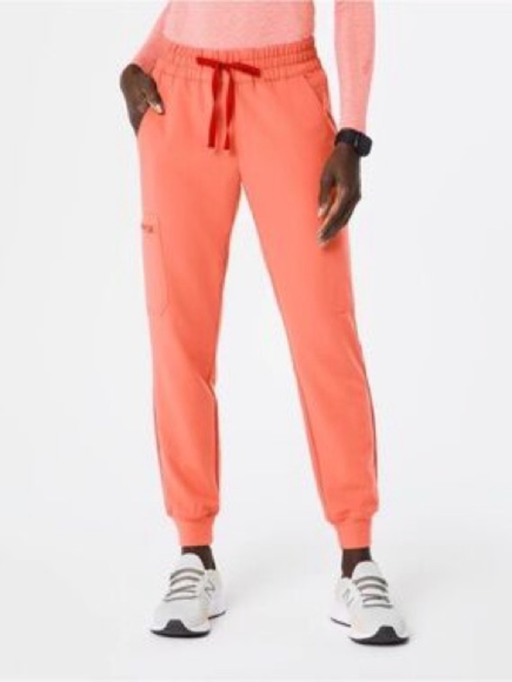 Figs Hot Coral Zamora Drawstring Nurse Career Medical Hospital Joggers Sz XL